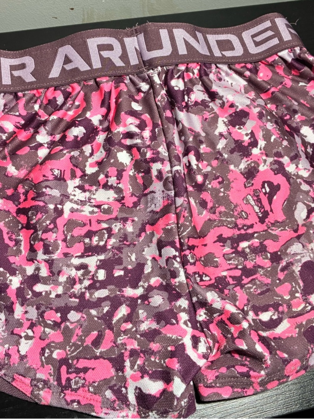 Under Armour Plum and Pink Logo Elastic Waistband Shorts